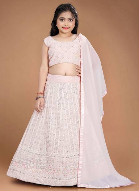 Light Pink Colour Aaradhna 21 Latest Designer Wedding Wear Heavy Georgette Kids Lehenga Collection 192